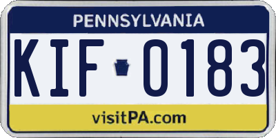 PA license plate KIF0183