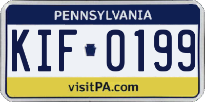 PA license plate KIF0199