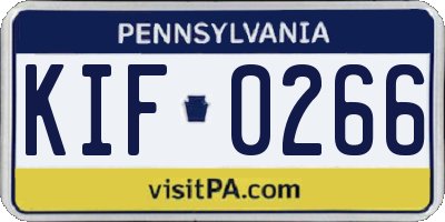 PA license plate KIF0266