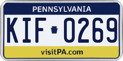 PA license plate KIF0269