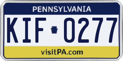 PA license plate KIF0277