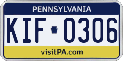 PA license plate KIF0306