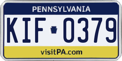 PA license plate KIF0379