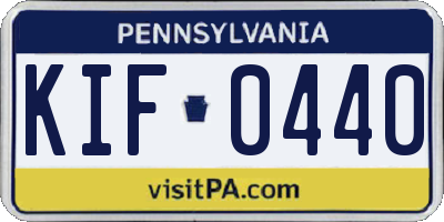 PA license plate KIF0440