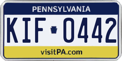 PA license plate KIF0442