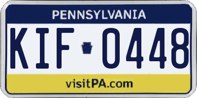 PA license plate KIF0448