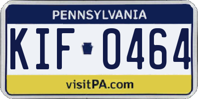 PA license plate KIF0464
