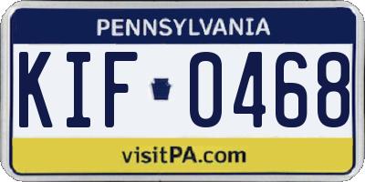 PA license plate KIF0468