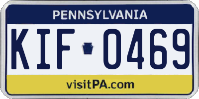 PA license plate KIF0469