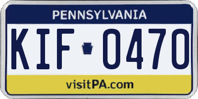 PA license plate KIF0470