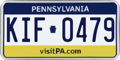 PA license plate KIF0479