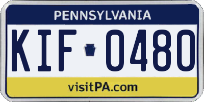 PA license plate KIF0480