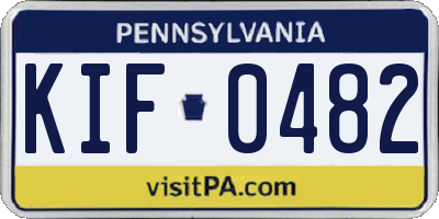 PA license plate KIF0482