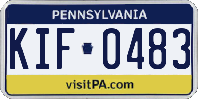 PA license plate KIF0483