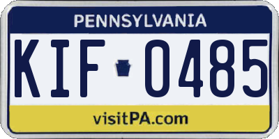 PA license plate KIF0485