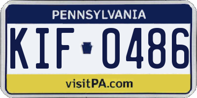PA license plate KIF0486
