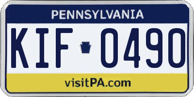 PA license plate KIF0490