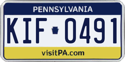 PA license plate KIF0491