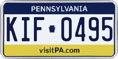 PA license plate KIF0495