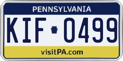 PA license plate KIF0499