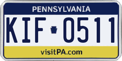 PA license plate KIF0511