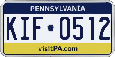 PA license plate KIF0512