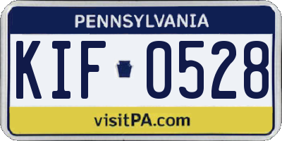PA license plate KIF0528