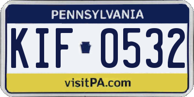 PA license plate KIF0532