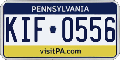 PA license plate KIF0556