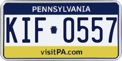 PA license plate KIF0557