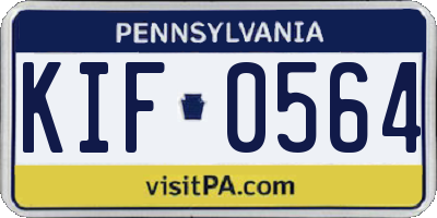 PA license plate KIF0564