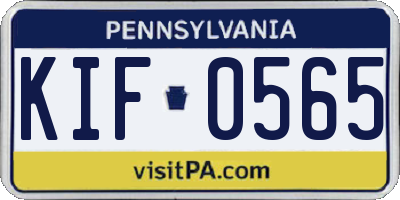 PA license plate KIF0565
