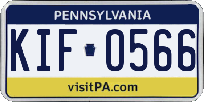 PA license plate KIF0566