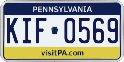 PA license plate KIF0569