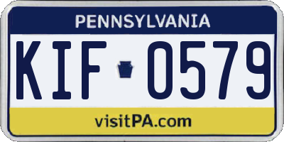 PA license plate KIF0579