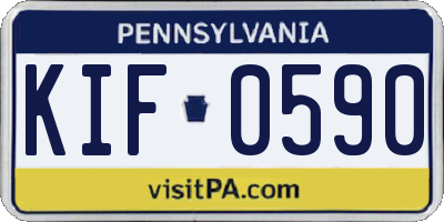 PA license plate KIF0590