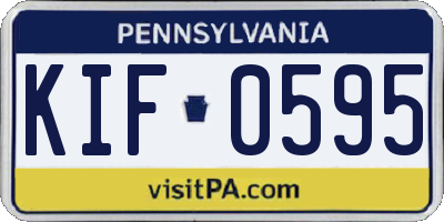 PA license plate KIF0595