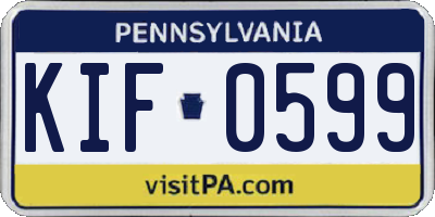 PA license plate KIF0599