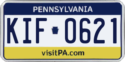 PA license plate KIF0621