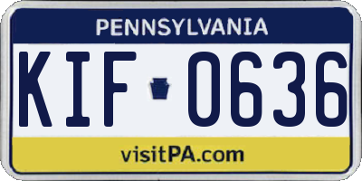 PA license plate KIF0636