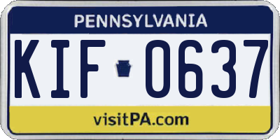 PA license plate KIF0637