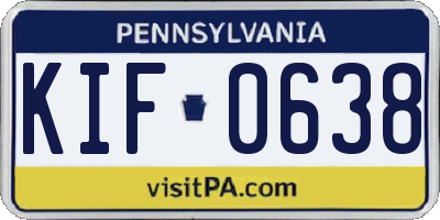 PA license plate KIF0638