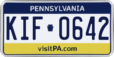 PA license plate KIF0642