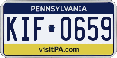 PA license plate KIF0659