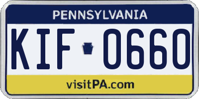 PA license plate KIF0660
