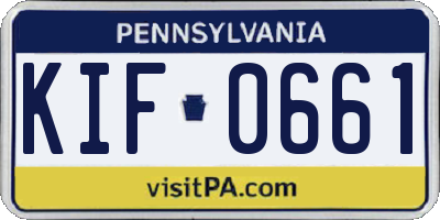 PA license plate KIF0661