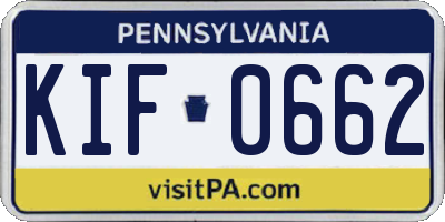 PA license plate KIF0662