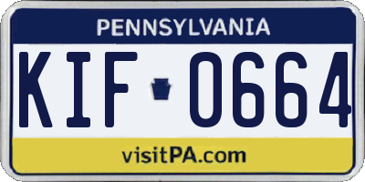 PA license plate KIF0664