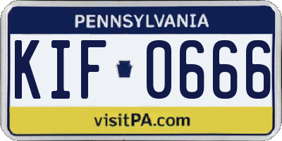 PA license plate KIF0666