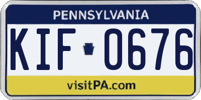 PA license plate KIF0676